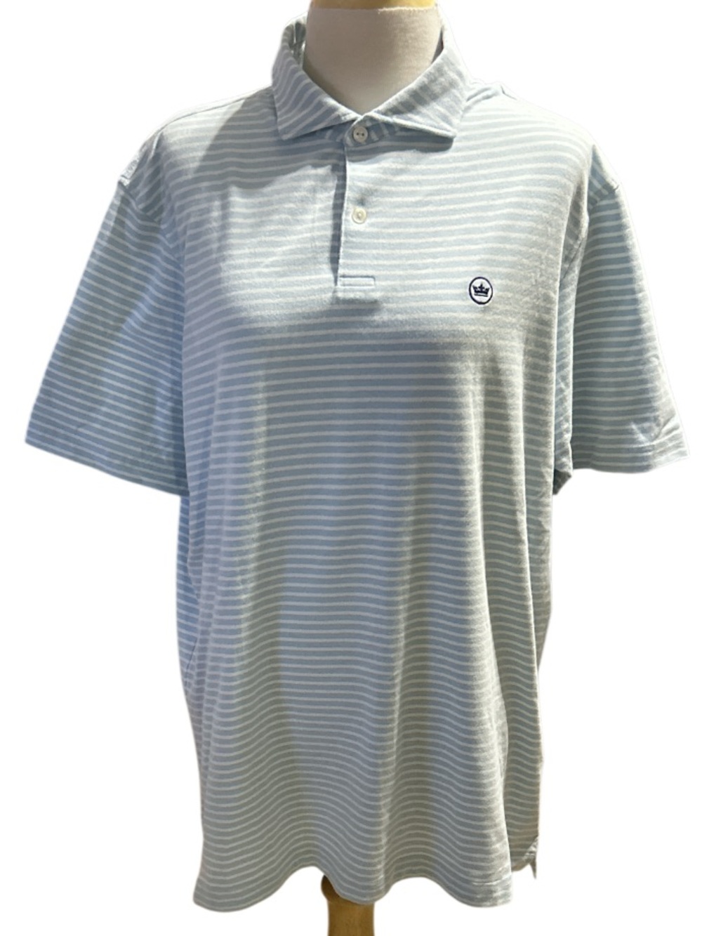 Peter Millar Crown Crafted Blue Stripe Polo – Size Large